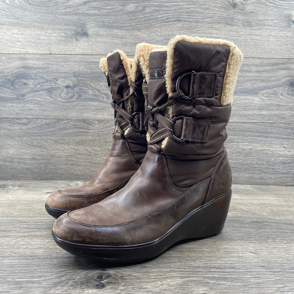 Sperry Women's Snug Harbour Boot Size 6.5 Brown Leather Wedge